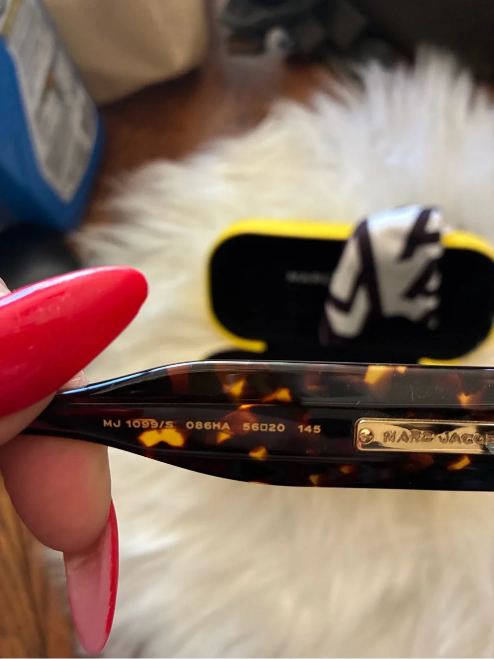 Marc Jacobs Yellow Eyewear Case with Black Interior